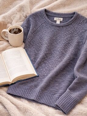 L.L. Bean Blue Knit Sweater | Size Medium | Cozy Classic Pullover 🌊